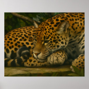 Affiche Reflet Jaguar - Serene Wildlife Art Print