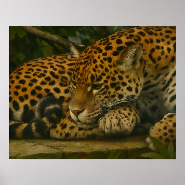 Affiche Reflet Jaguar - Serene Wildlife Art Print (Devant)