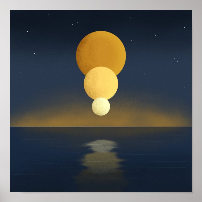 Affiche Reflet Sérénité Triple Lune (Devant)