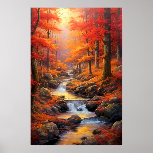 Affiche Reflet soleil automne Maple Forest Fine Art (Devant)