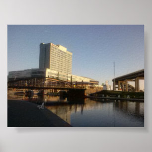 Affiche Reflets au bord du canal