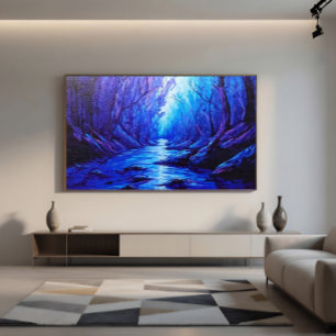 Affiche Reflets bleus dans la forêt mystique