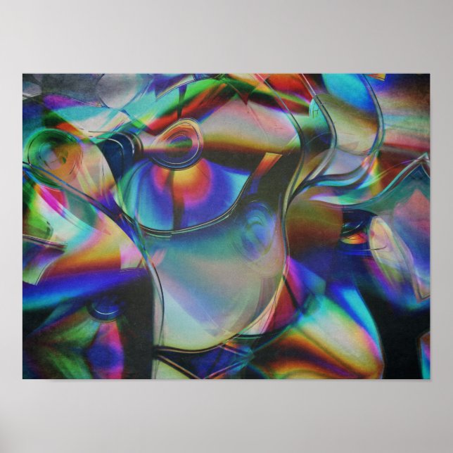 Affiche Reflets colorés abstraits (Devant)
