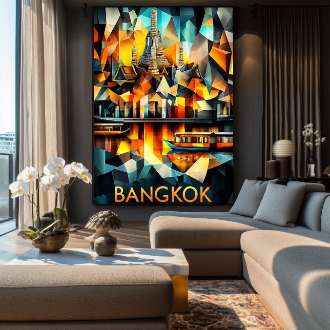 Affiche Reflets cubistes de Bangkok – Ville géométrique mo (Créateur téléchargé)