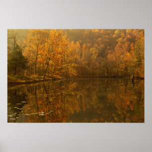 Affiche Reflets d'automne sur l'étang.
