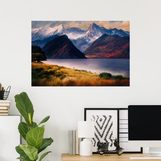 Affiche Reflets du coucher de soleil (Bureau à domicile)
