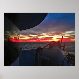 Affiche Réflexion du coucher de soleil