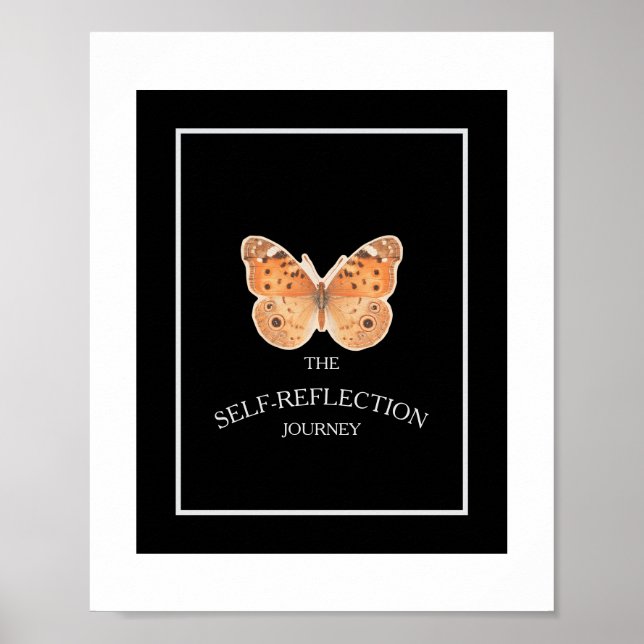 Affiche Réflexion guidée minimale en noir et blanc (Devant)