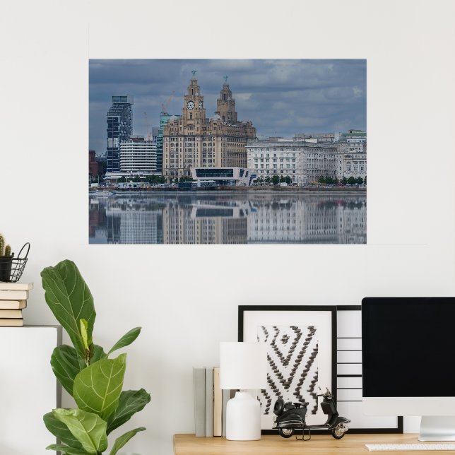 Affiche Réflexion Liverpool Skyline (Bureau à domicile)