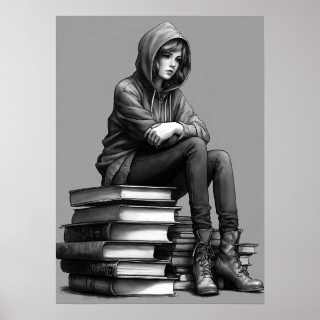 Affiche Réflexion Noire, Tristes Yeux (Devant)