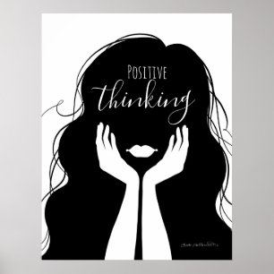 Affiche Réflexion positive - Silhouette Portrait Art