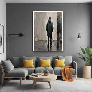 Affiche Réflexion solitaire - Art minimaliste