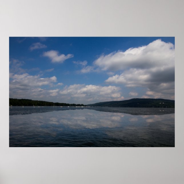 Affiche Réflexion sur le lac Keuka, New York (Devant)