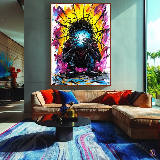 Affiche Réflexions brisées - Art Expressionniste Surréalis (Créateur téléchargé)