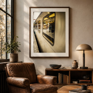 Affiche Réflexions des trains urbains Plateforme urbaine m
