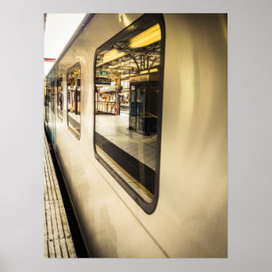 Affiche Réflexions des trains urbains Plateforme urbaine m
