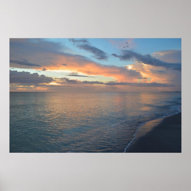 Affiche Réflexions Du Coucher Du Soleil Sur L'Eau (Devant)