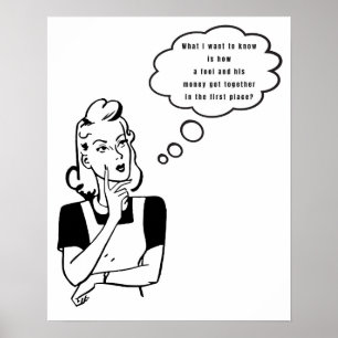 Affiche Réflexions d'une ménagère rétro sarcastique