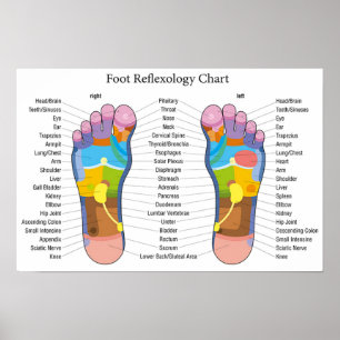 Affiche Réflexologie des pieds 18 x 12 pouces