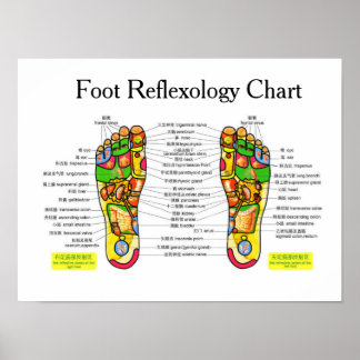 Affiche Réflexologie du pied -16x12"
