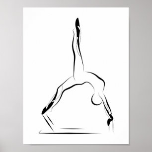 Affiche Réformateur minimal de Pilates de pose de Pilates