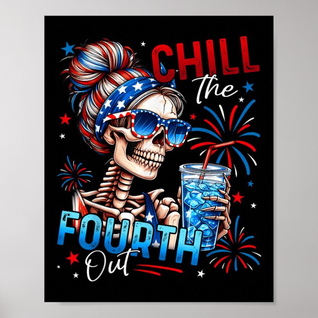 Affiche Refroidir le quatrième drôle squelette rétro 4 jui (Devant)