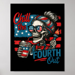 Affiche Refroidir le quatrième squelette drôle patriotique