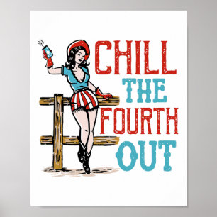 Affiche Refroidissez le quatrième 4 juillet patriotique in