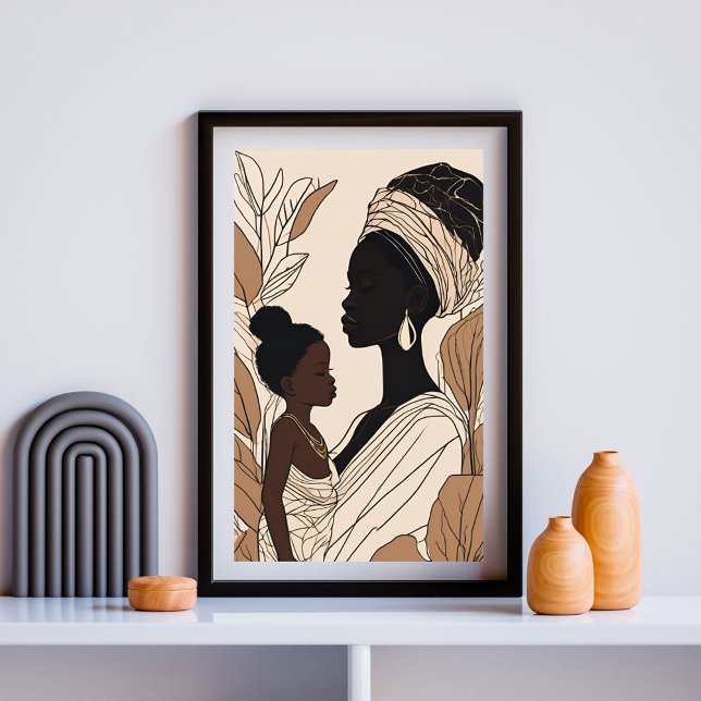 Affiche Regal Bond – Mother and Daughter Line Art (Créateur téléchargé)