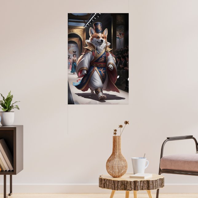 Affiche Regal Corgi dans la Robe Royale traditionnelle sur (Salon 3)