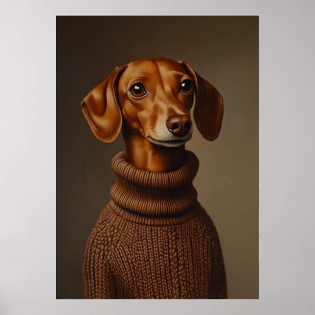Affiche Regal Dachshund dans un col roulé (Devant)