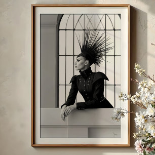 Affiche Regal Gaze : Mode avant-gardiste monochrome