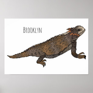 Affiche Regal horned lizard cartoon illustration