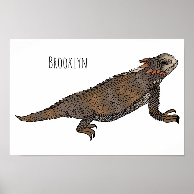 Affiche Regal horned lizard cartoon illustration (Devant)