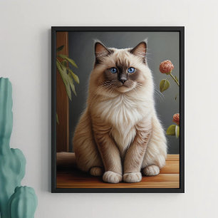 Affiche Regal Ragdoll Portrait de chat Fluffy Blue Eyed
