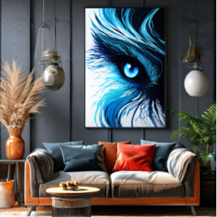 Affiche Regard Bleu Mystique : L'Art Qui Hypnotise
