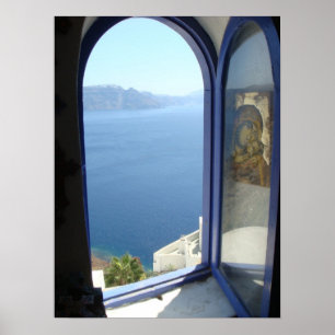 Affiche Regard dans Santorini