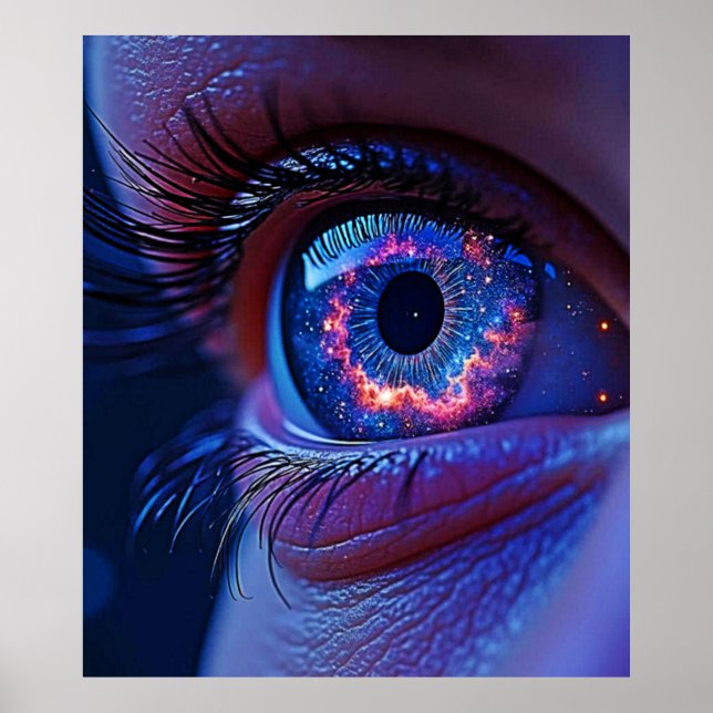Affiche Regard de lumière oculaire cosmique (Devant)