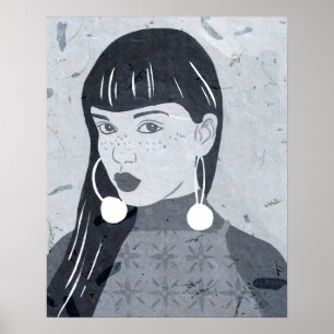Affiche Regard de portrait de nuit