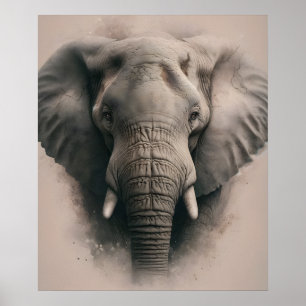 Affiche Regard éléphant doux