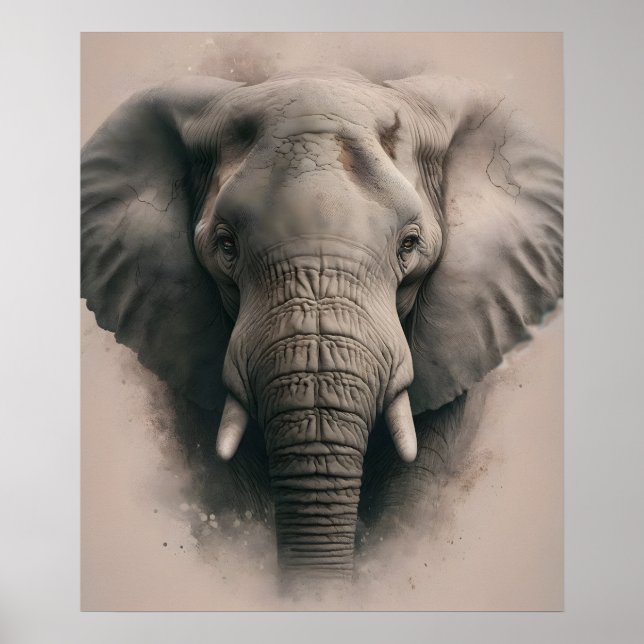 Affiche Regard éléphant doux (Devant)