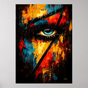 Affiche Regard Intense Expressionnisme Contemporain Abstra
