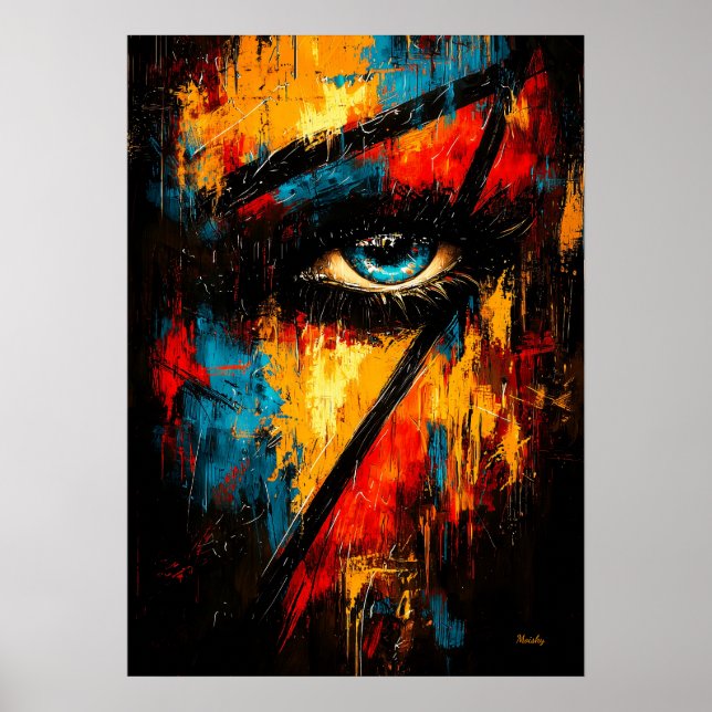 Affiche Regard Intense Expressionnisme Contemporain Abstra (Devant)