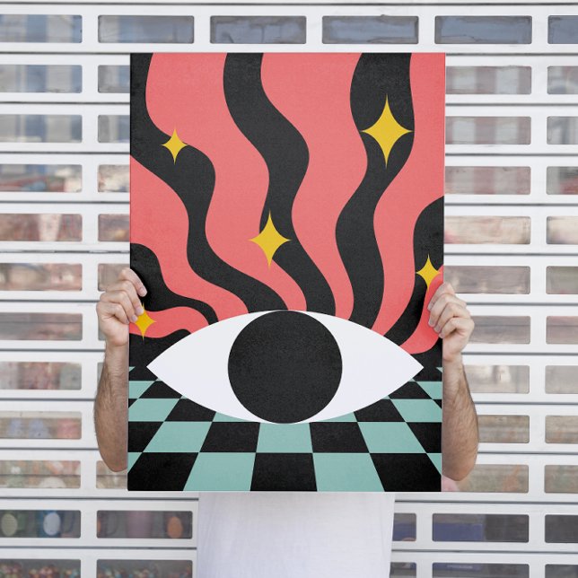 Affiche Regard psychédélique rétro (Créateur téléchargé)