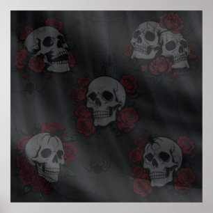 Affiche Regardant à travers le voile les crânes de la mort