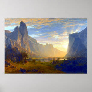 Affiche Regardant la vallée de Yosemite Albert Bierstadt 1