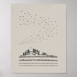 Affiche "Regarde les oiseaux" - Matthieu 6:26 Christian