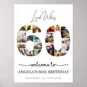 Affiche regarde qui a 60 ans collage de photos d'anniversa