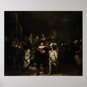 Affiche Regarder la nuit par Rembrandt van Rijn