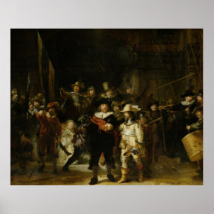 Affiche Regarder la nuit, Rembrandt van Rijn
